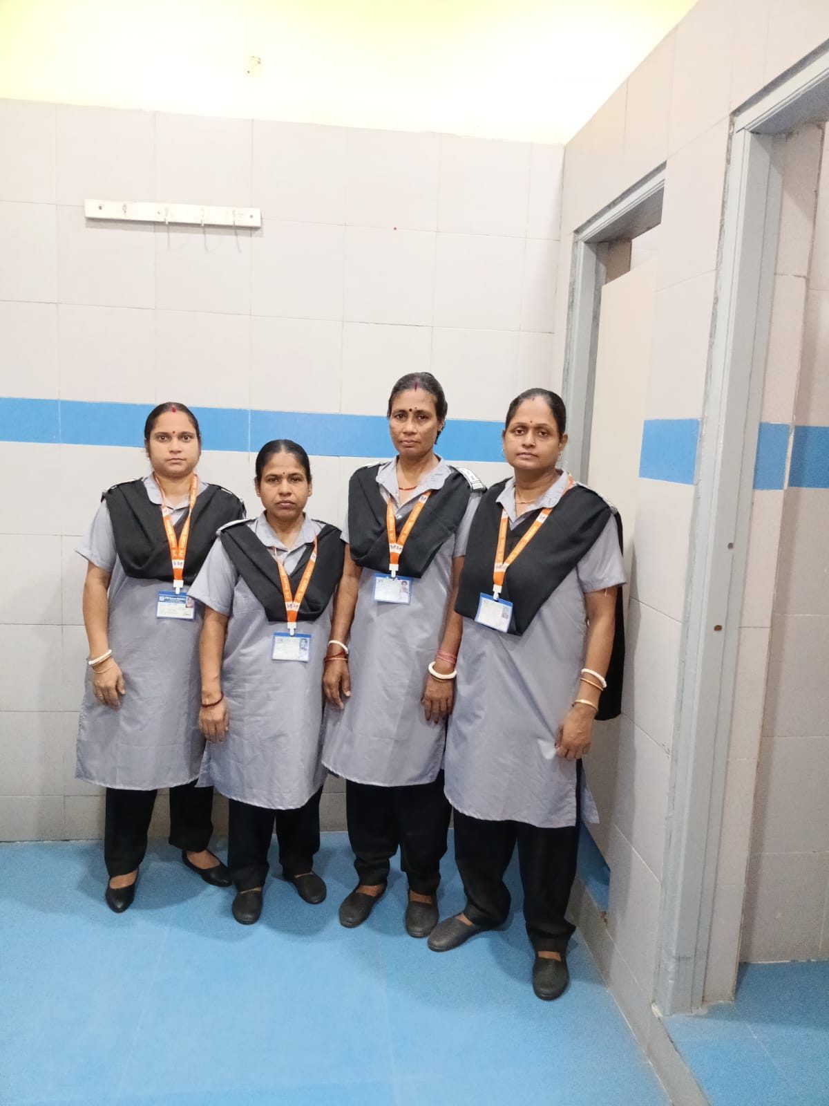 The housekeeping team deployed at a school